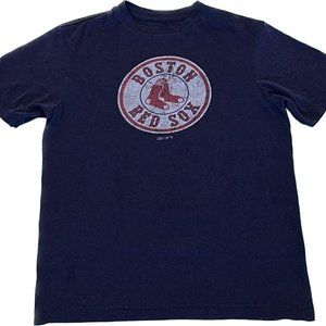 Boston Red Sox MLB Boys Baseball Navy Blue T-Shirt Size Youth XL 14/16